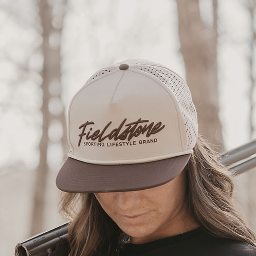 Fieldstone Brown Bill Full Logo Performance Hat - Brown/Tan