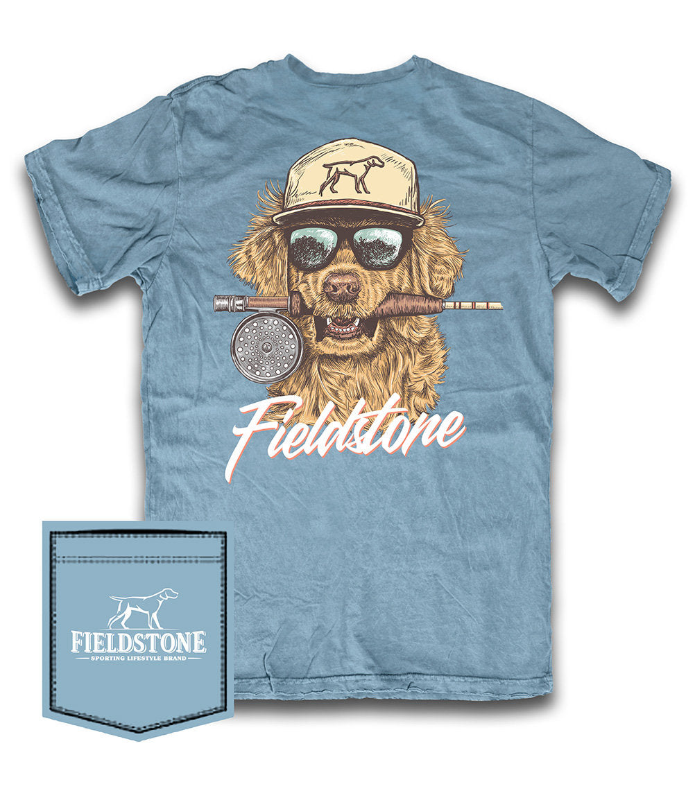 Fieldstone Retriever Reel SS Tee - Ice Blue