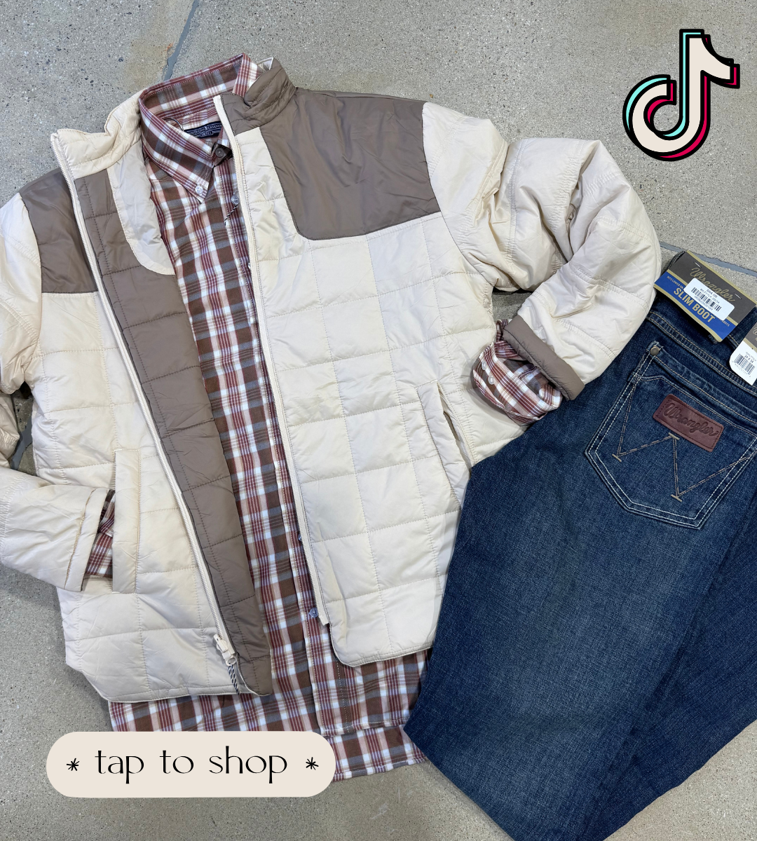 Southern Casanova Reversible Quilt Lofted Jacket - Wheat Grain