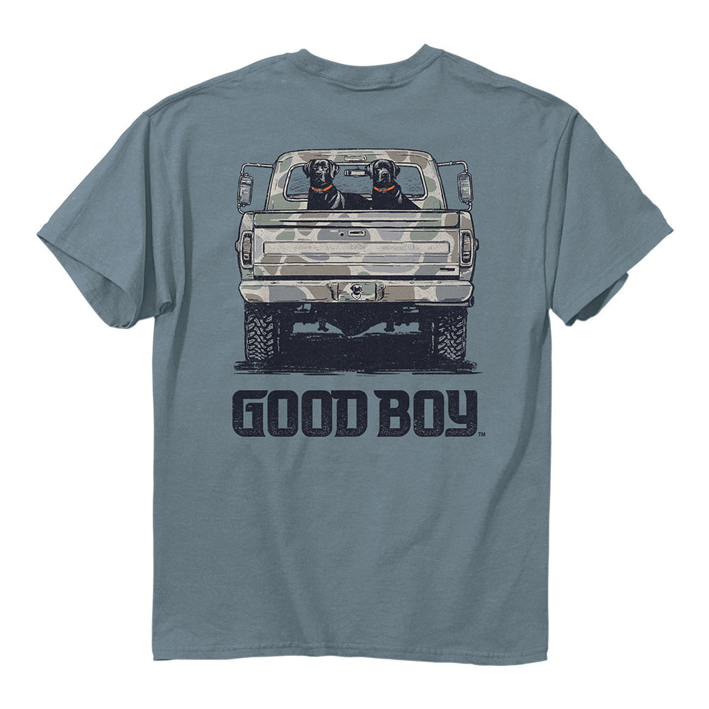 Good Boy Camo Truck SS Tee - Ice Blue