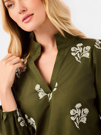 Thumbnail for Mary Square Kayla Embroidered Top – Moonlit Grace Olive