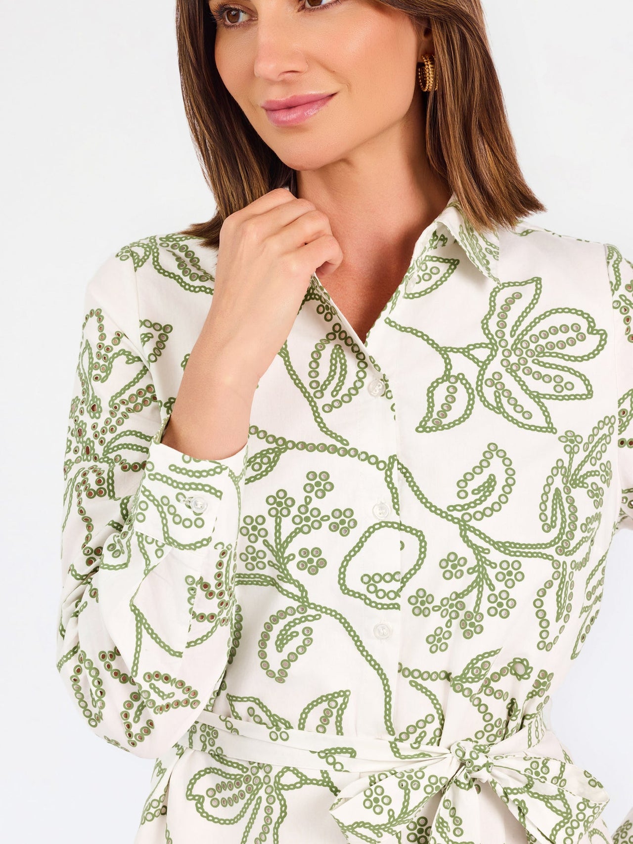Mary Square Sarah Dress – Lacecap White