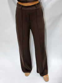 Thumbnail for Buttery Soft Brushed Modal Pintuck Elastic Waist Pant - Espresso
