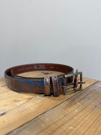 Thumbnail for Southern Casanova Blue Wash Alligator Leather Belt