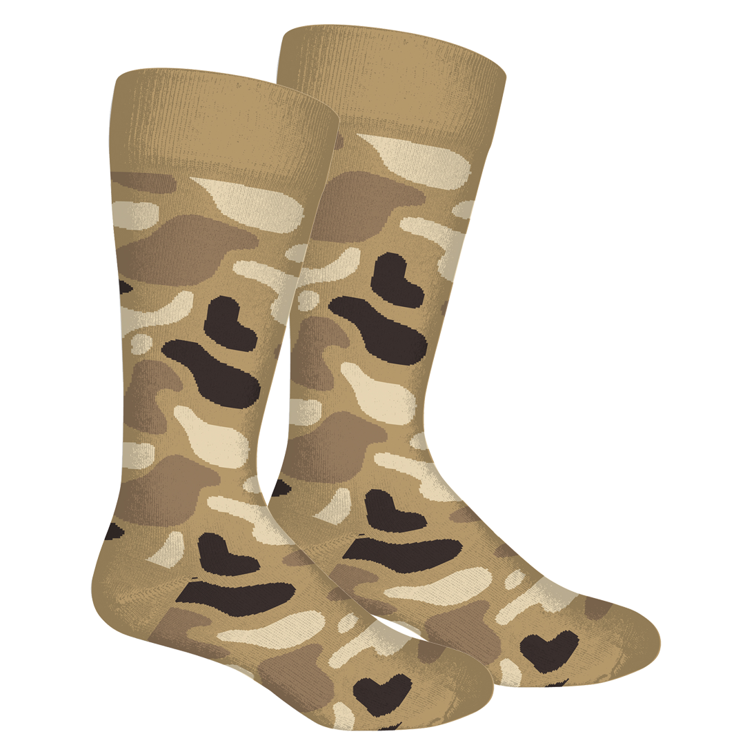 Old School Camo Socks - Khaki Camo