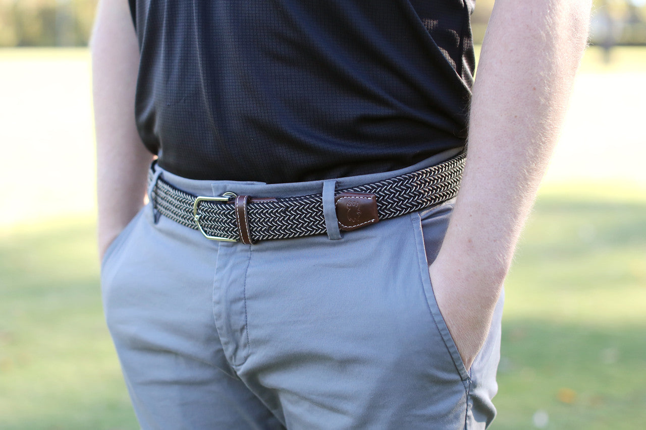 The Maui Two Toned Woven Stretch Belt