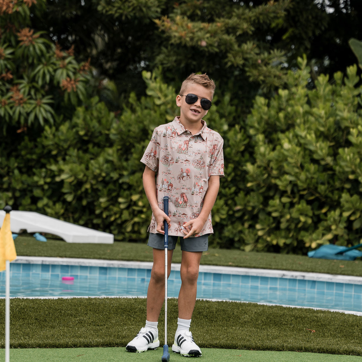 Youth Polo - Cowboy Up Khaki