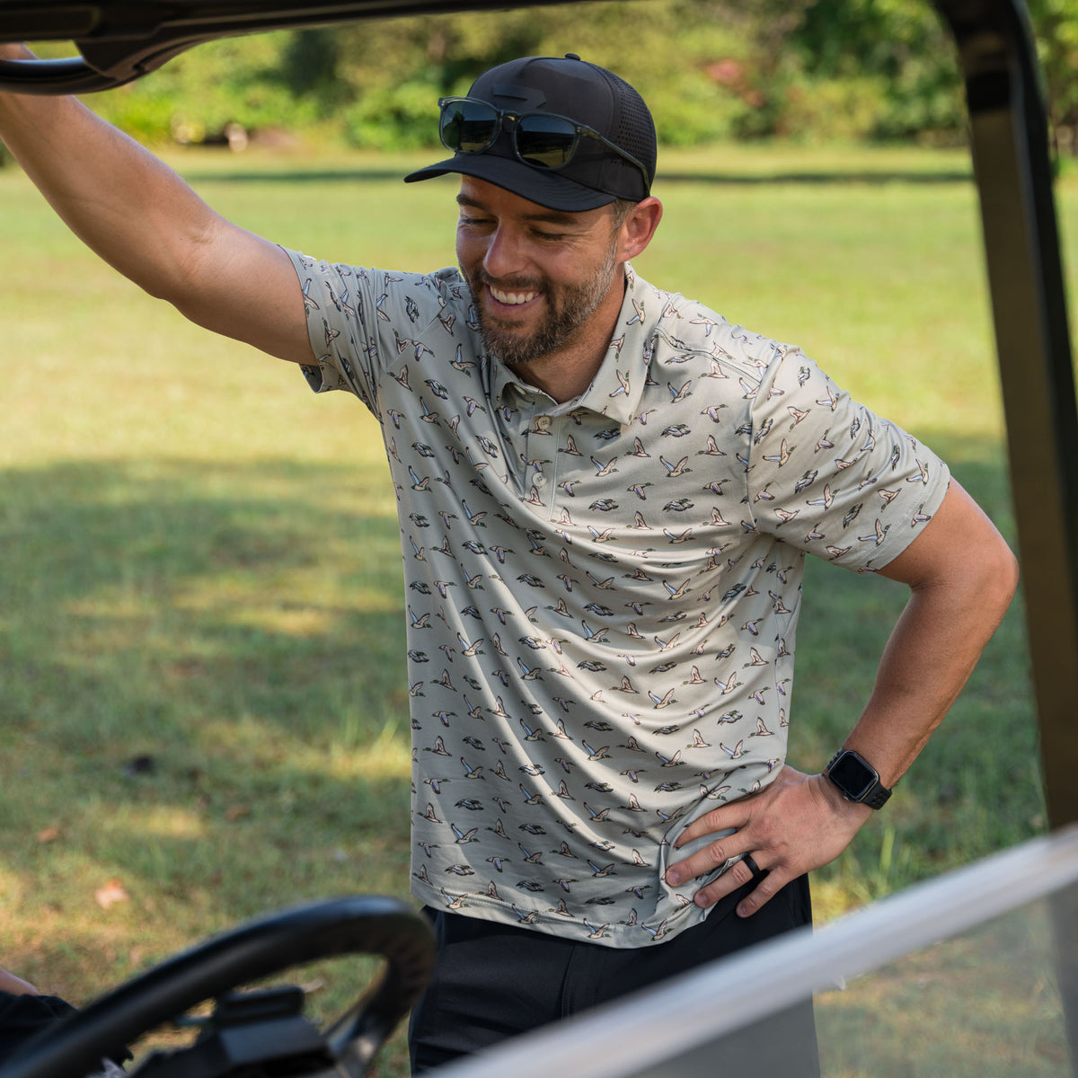 Performance Polo - Flying Ducks - Green