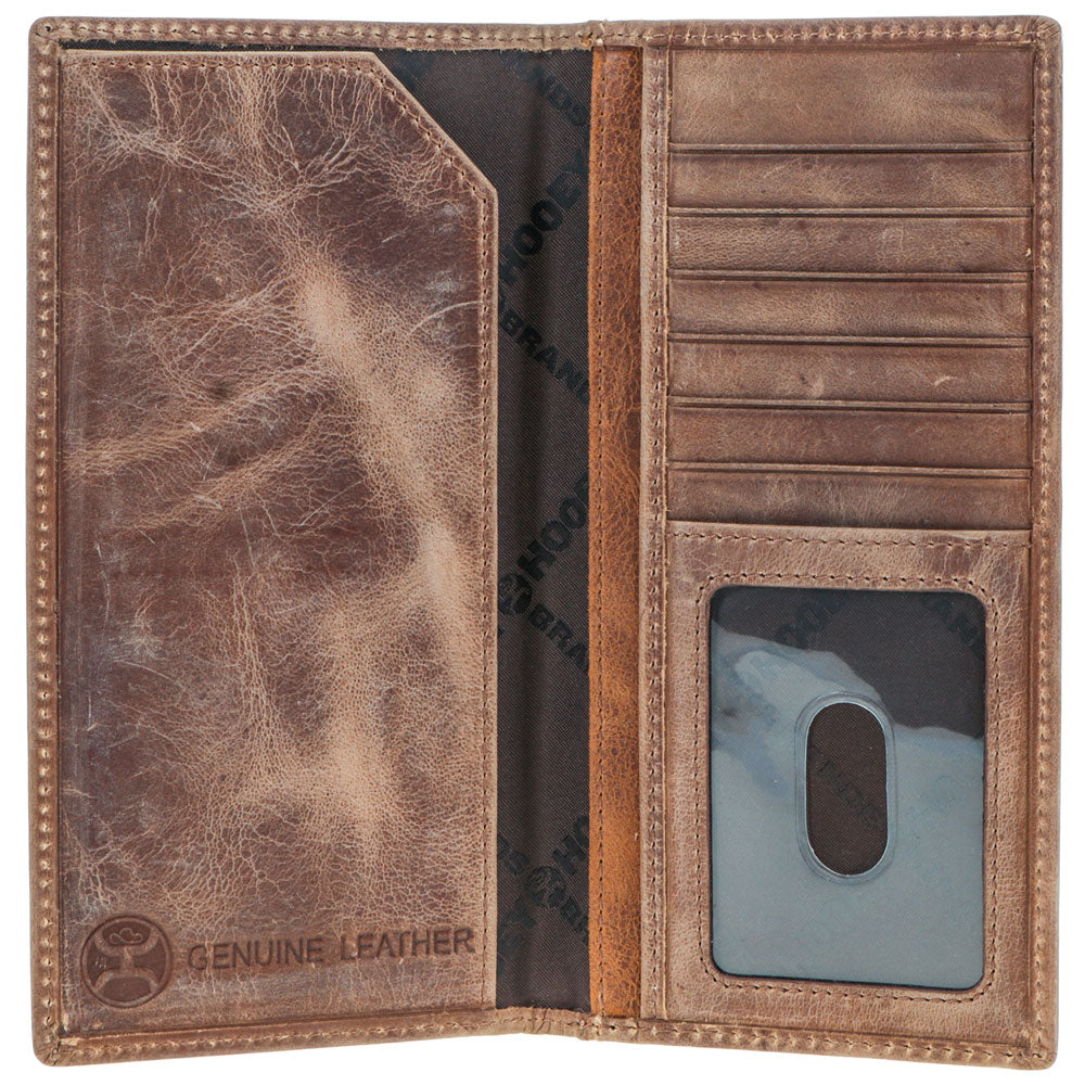 Hooey Dalton Smooth Brown w. Rodeo Stitching Checkbook Wallet