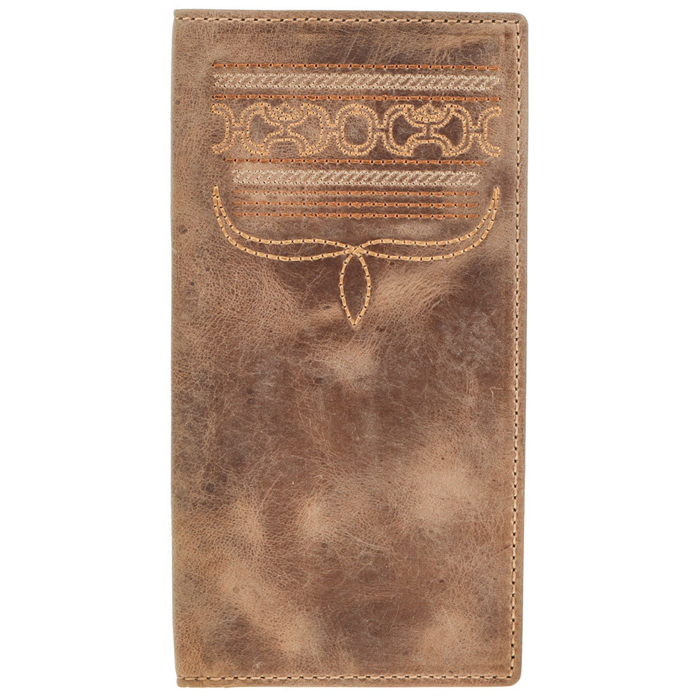Hooey Dalton Smooth Brown w. Rodeo Stitching Checkbook Wallet