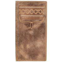 Thumbnail for Hooey Dalton Smooth Brown w. Rodeo Stitching Checkbook Wallet