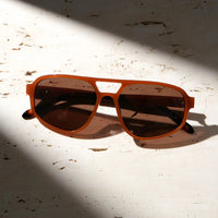 Thumbnail for Brooklyn Polarized Sunglasses - Milky Rust Tortoise / Brown Lens
