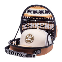 Thumbnail for Cap Carrier - Brown with Black/Brown & Tan Aztec Interior