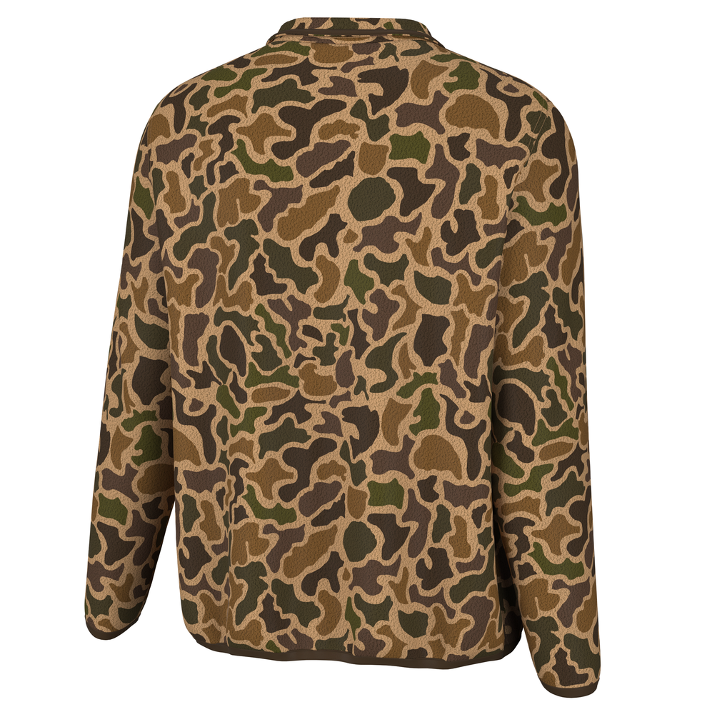 Youth Printed Quarter Snap - Old School Camo