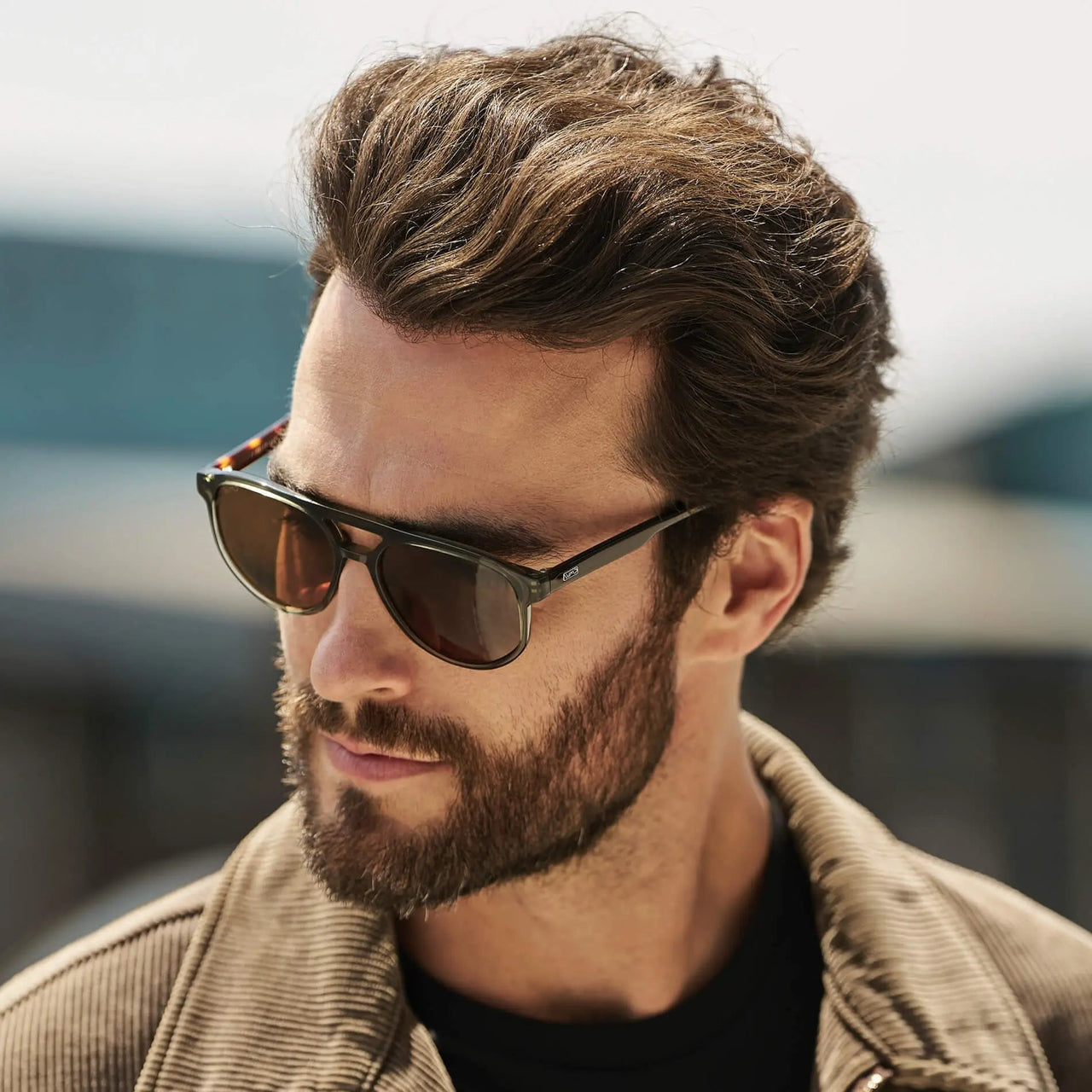 Hudson Polarized Sunglasses - Tortoise Sage / Brown Lens