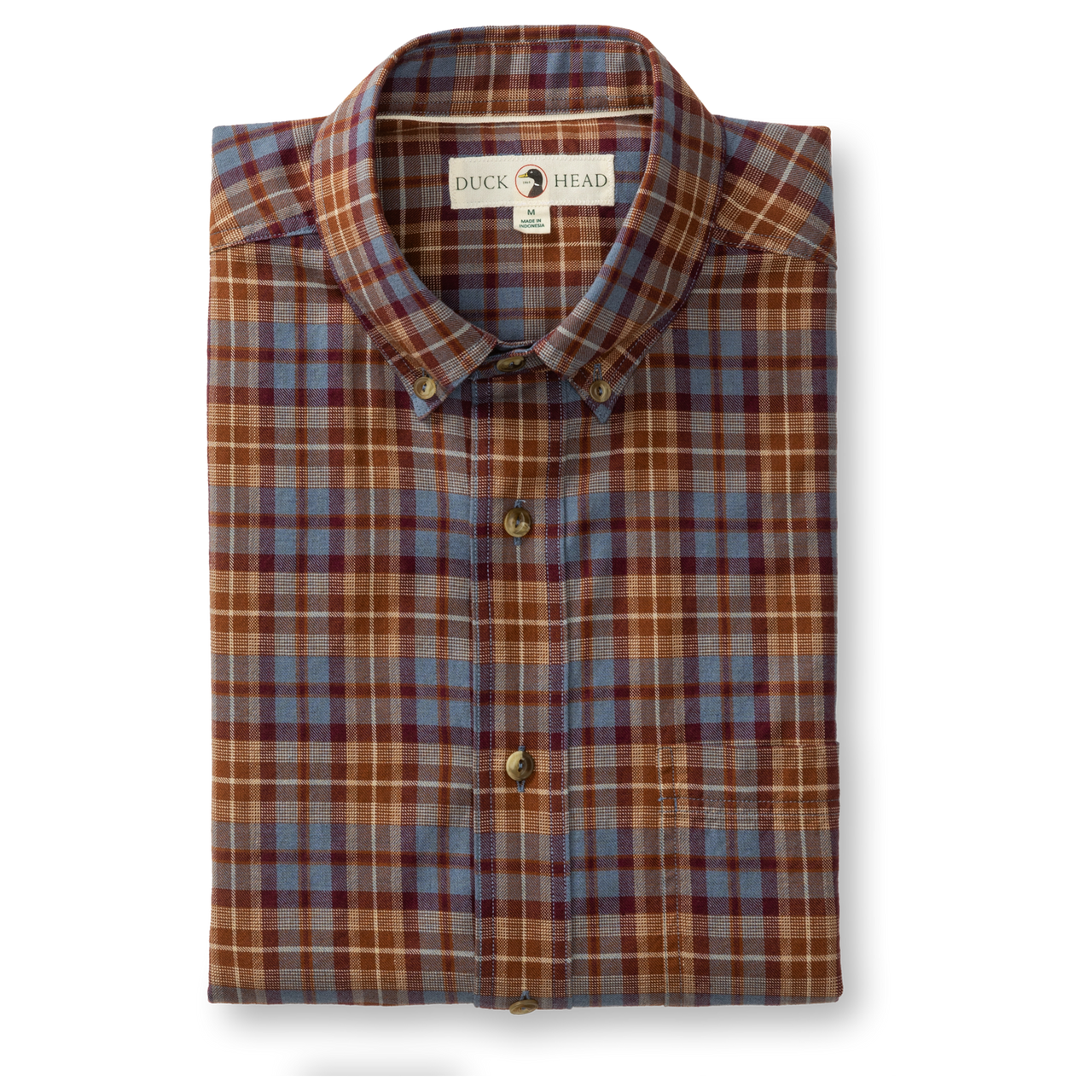 Houser Plaid Saddle Brown Cotton Wool Sport Shirt