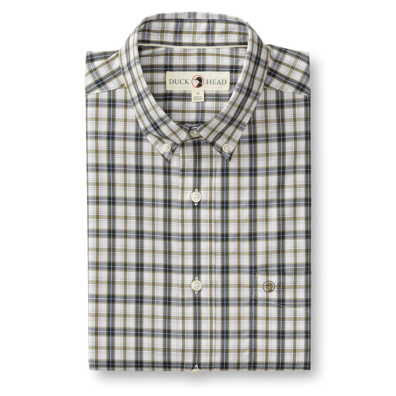 Joplin Plaid Navy Performance Poplin Sport Shirt