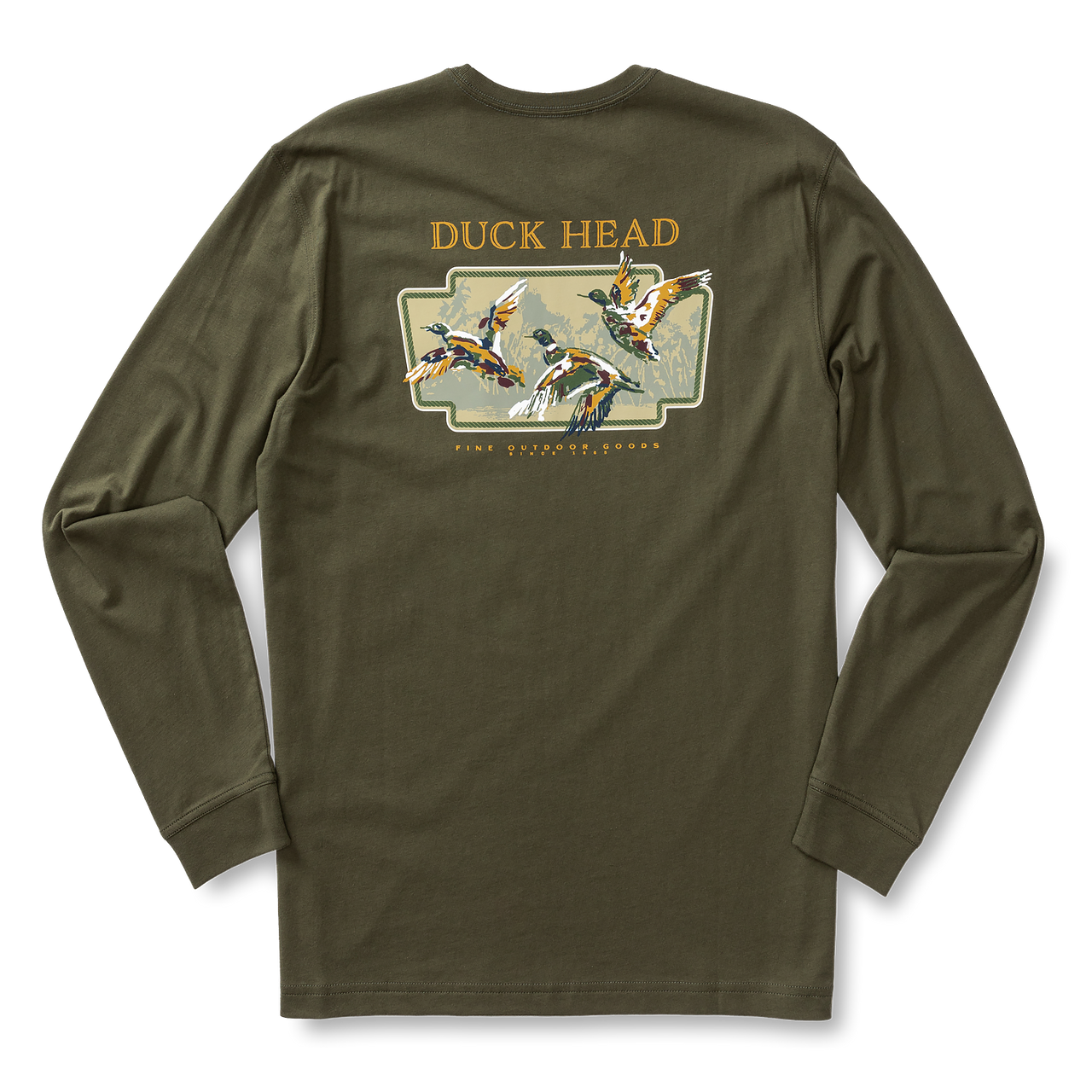 Flying Mallard LS Tee - Dark Forest Green