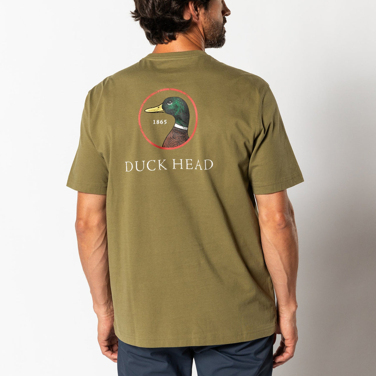 Duck Head Logo Short Sleeve T-shirt - Moss Green