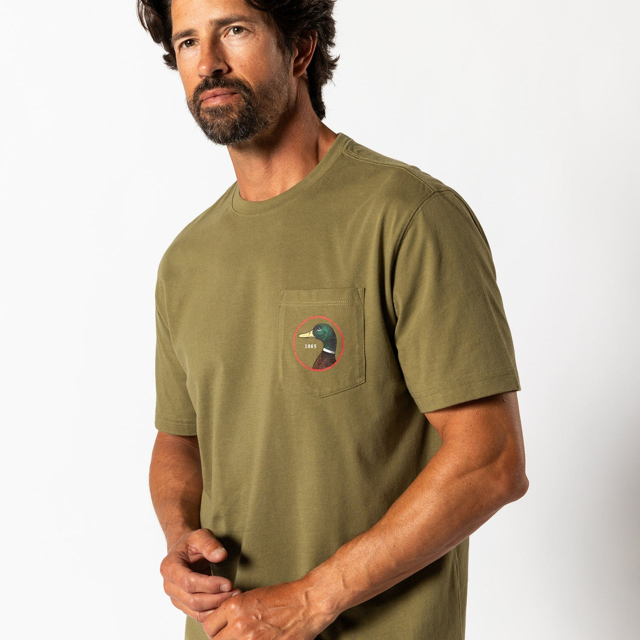 Duck Head Logo Short Sleeve T-shirt - Moss Green