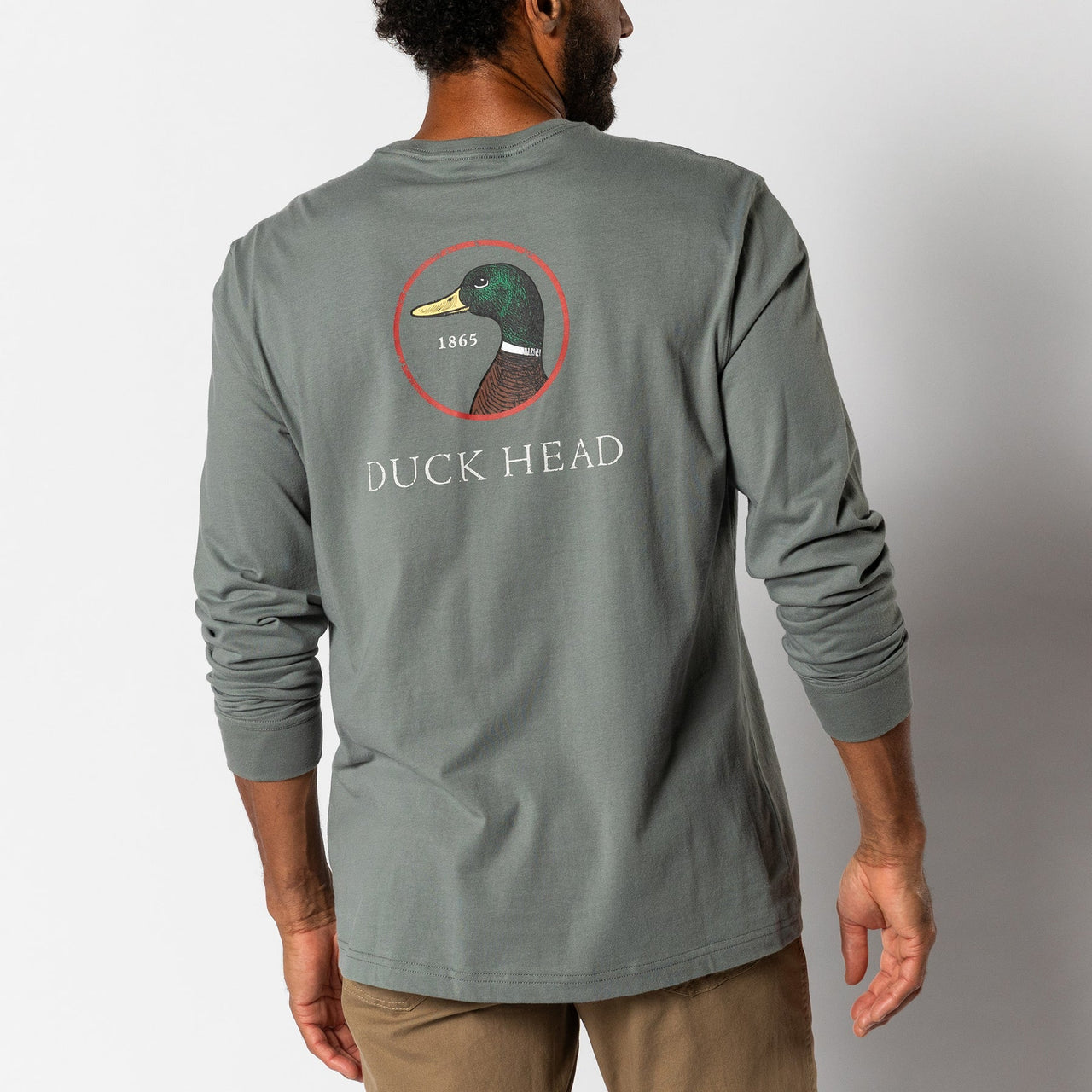 Duck Head Logo Long Sleeve T-shirt - Sedona Sage