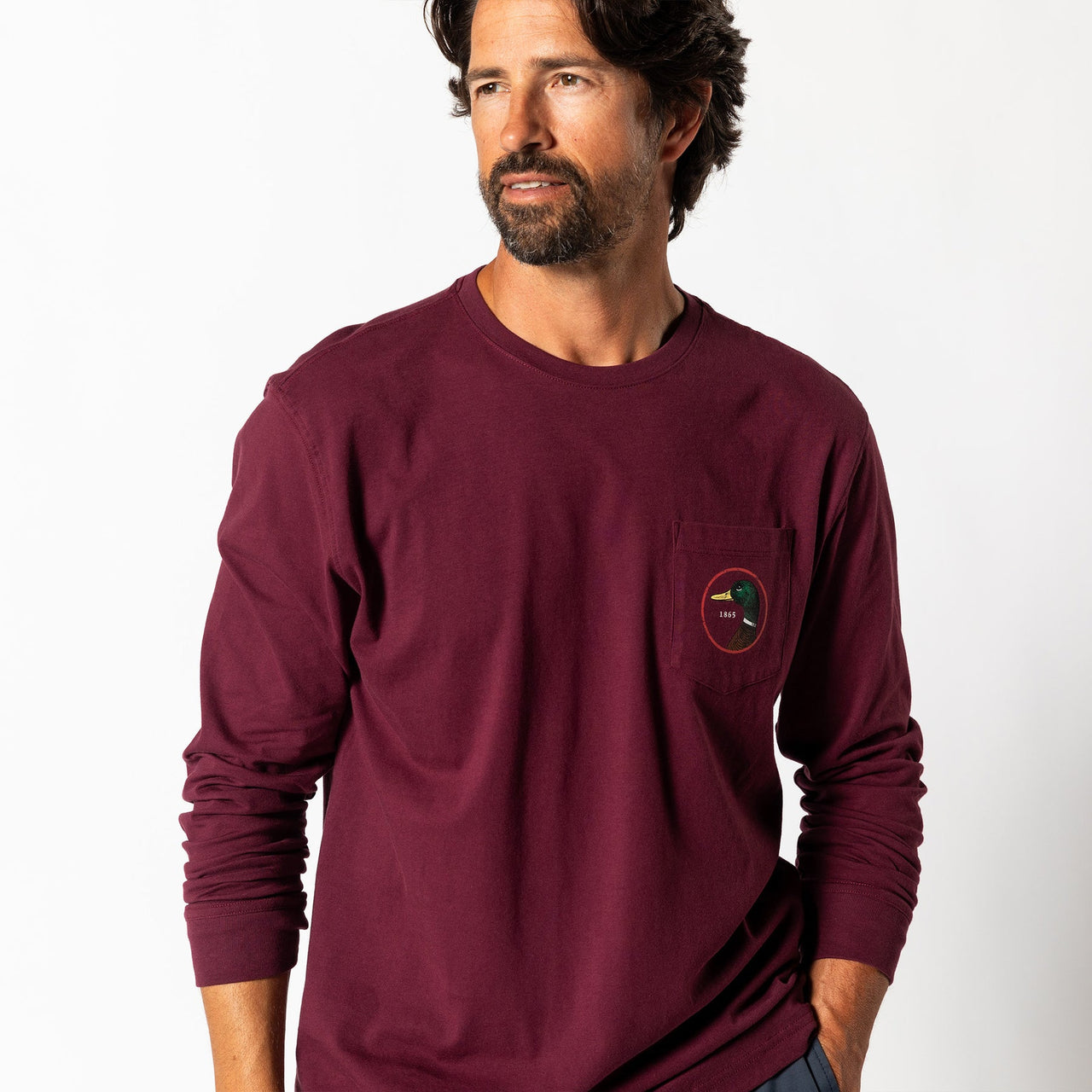 Duck Head Logo Long Sleeve T-shirt - Fig