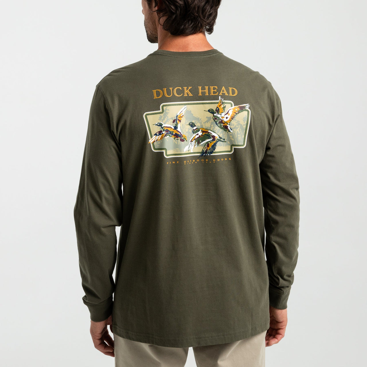 Flying Mallard LS Tee - Dark Forest Green