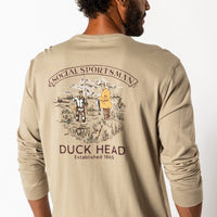 Thumbnail for Duck Head Fisherman's Folklore Long Sleeve T-Shirt - Khaki
