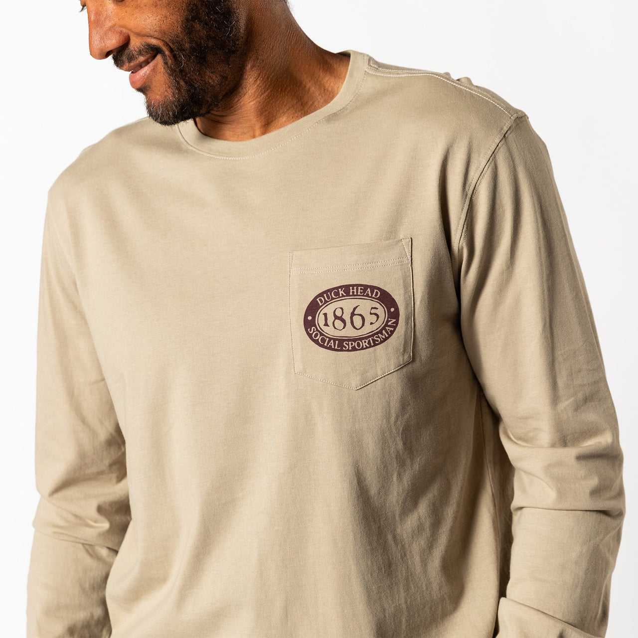 Duck Head Fisherman's Folklore Long Sleeve T-Shirt - Khaki