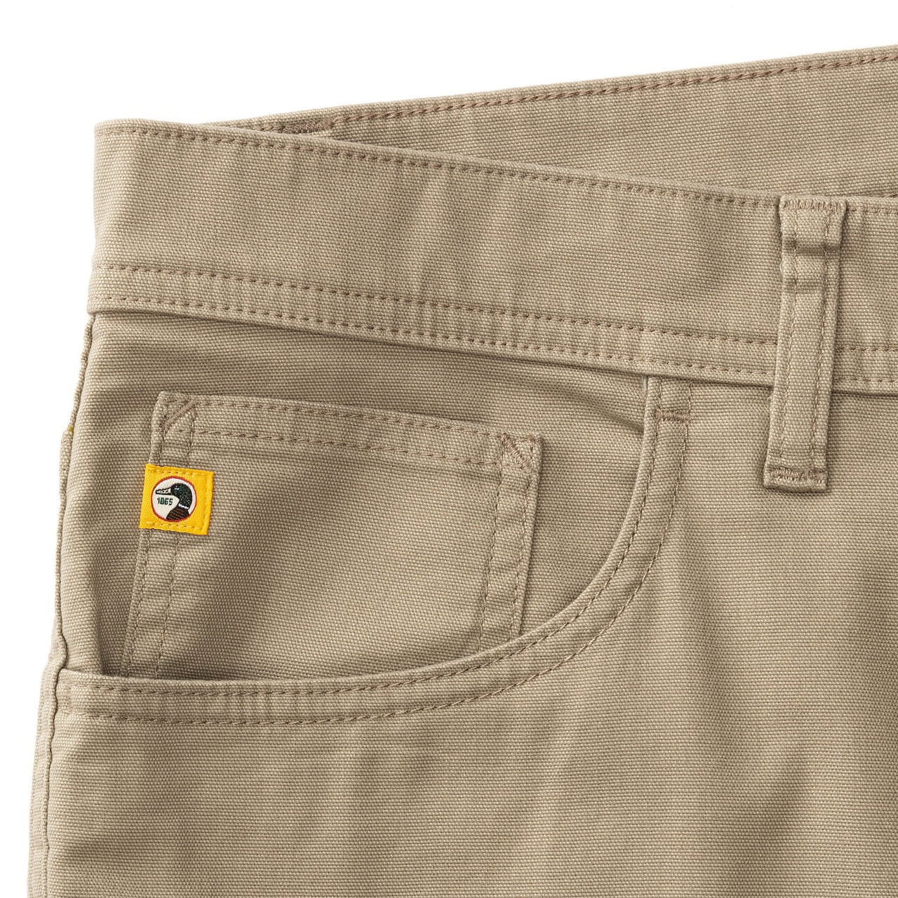 Pinpoint Canvas Five-Pocket Pants - Khaki