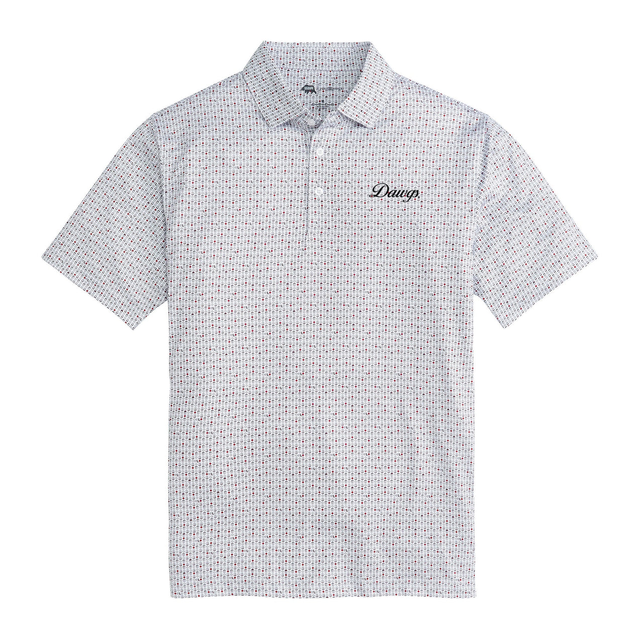 Onward Reserve Dawgs Vintage Script Tailgate Games Printed Performance Polo - Red