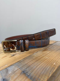 Thumbnail for Southern Casanova Blue Wash Alligator Leather Belt