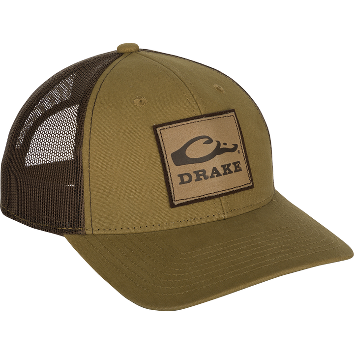 Leather Patch Mesh Back Cap - Bronze