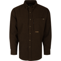 Thumbnail for Autumn Brushed Twill Houndtooth LS Shirt - Caviar Black