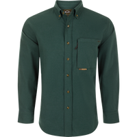 Thumbnail for Autumn Brushed Twill Houndtooth LS Shirt - Pine Needle