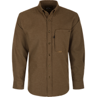 Thumbnail for Autumn Brushed Twill Houndtooth Ls Shirt - Timber Wolf Khaki