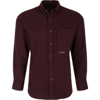 Thumbnail for Autumn Brushed Twill Houndstooth Long Sleeve Shirt - Windsor Wine