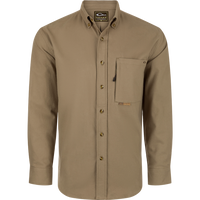 Thumbnail for Autumn Brushed Twill Solid Long Solid Sleeve Shirt - Timber Wolf Khaki