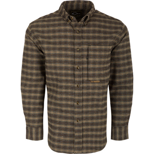 Autumn Brushed Twill Solid Long Solid Sleeve Shirt