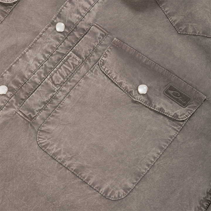 Cinco Ranch LS Pearl Snap Shirt - Castlerock Grey