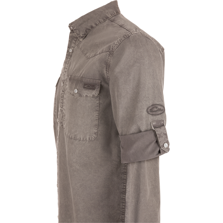 Cinco Ranch LS Pearl Snap Shirt - Castlerock Grey