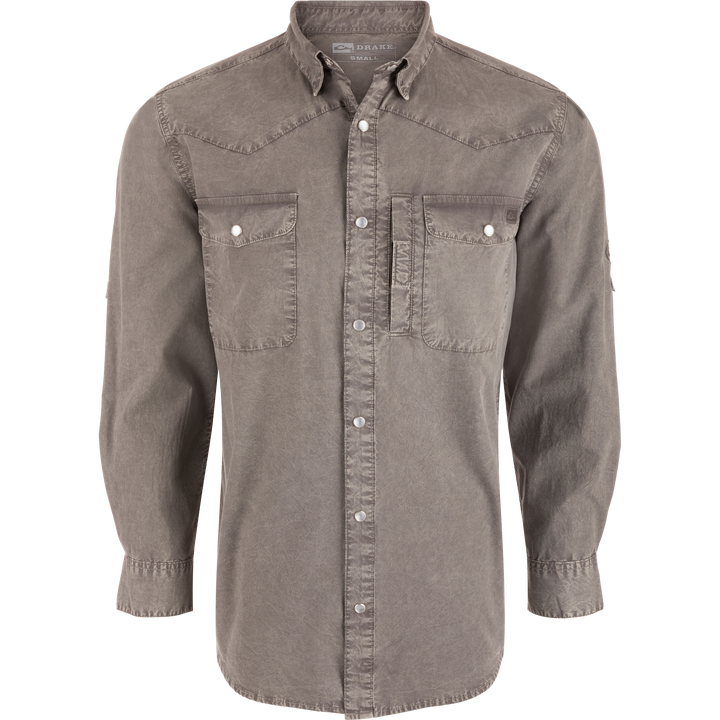 Cinco Ranch LS Pearl Snap Shirt - Castlerock Grey