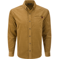 Thumbnail for Drake Mid-Wale Corduroy LS Button Down - Solid Antique Bronze