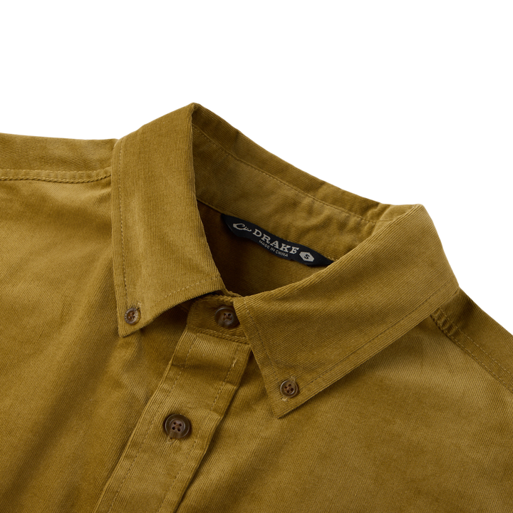 Drake Mid-Wale Corduroy LS Button Down - Solid Antique Bronze