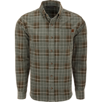 Thumbnail for Drake Mid-Wale Corduroy LS Button Down - Plaid Agave Green