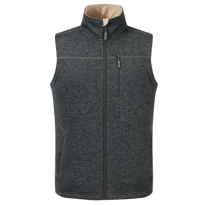 Fall Break Sweater Fleece Vest - Unexplored Black