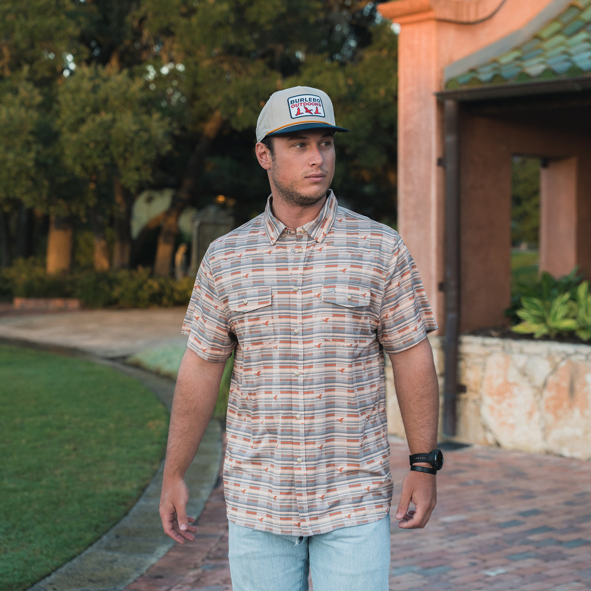 Duck Hunter Plaid SS Performance Pearl Snap Button Down Shirt