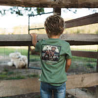 Thumbnail for Youth Duck Dog Stamp SS Tee - Heather Olive