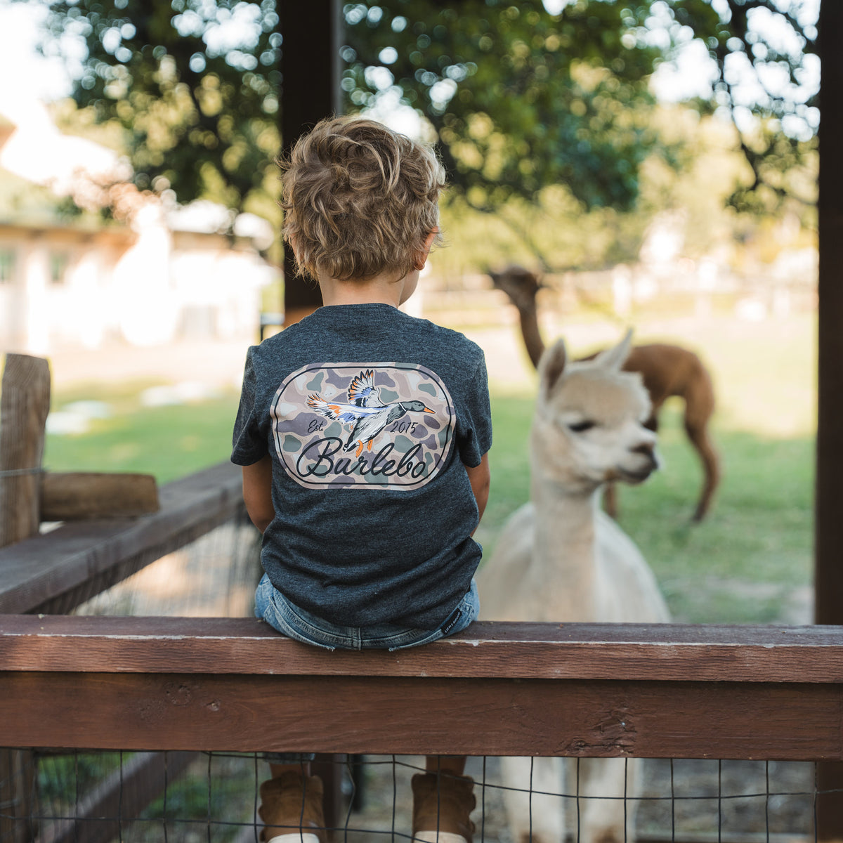 Youth Ducks Flying In SS Tee - Heather Black