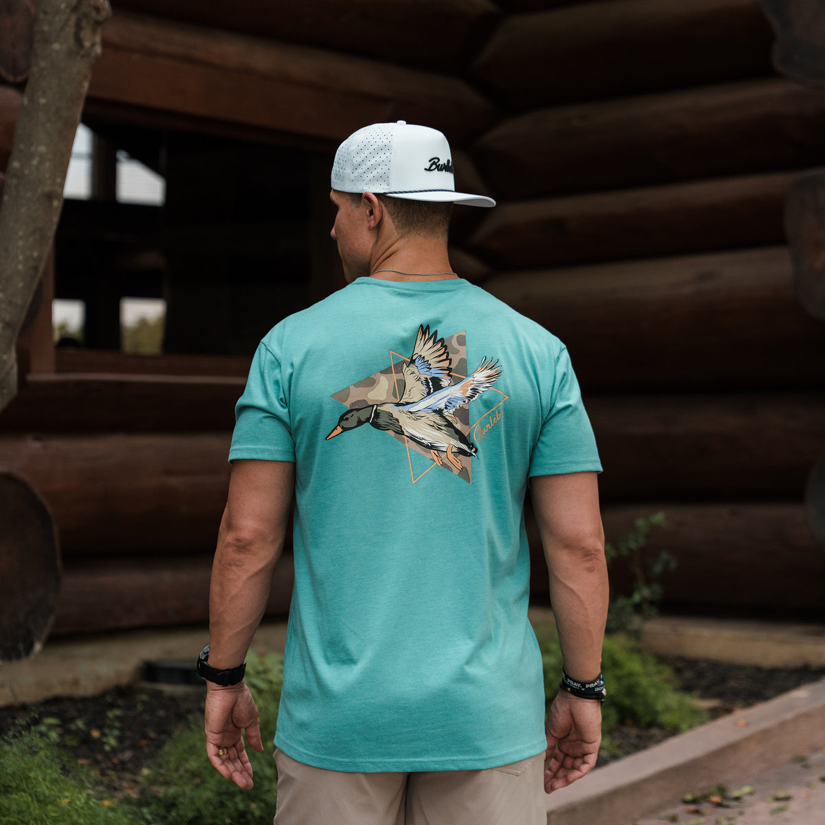 Pintail Triangle Duck SS Tee - Heather Cyan